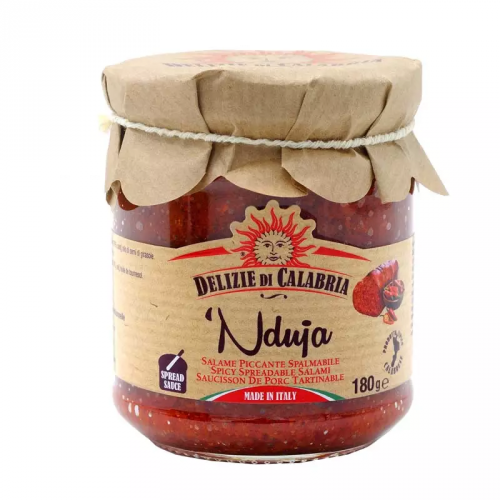 Delizie di Calabria Nduja salame 180g (-nduja-calabrian-spicy-spreadable-salami-180-gr.png)